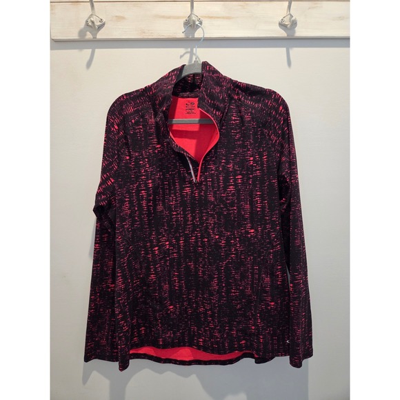 Champion Tops - Champion Women's Active Pullover Top Long Sleeve Pink Black Geometric L